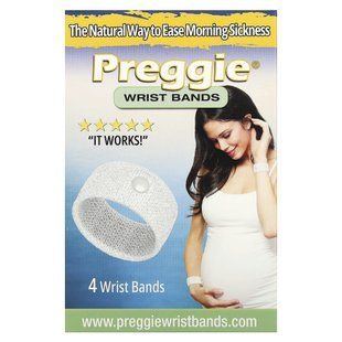 Preggie, Wrist Bands, White, 4 Wrist Bands