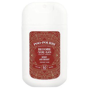 Poo-Pourri, Before-You-Go, спрей-освежитель для туалета, карманный, ягодный и яркий, 30 мл (1 жидк. унция) купить в Киеве и Украине