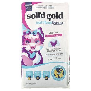 Solid Gold, Mighty Mini&trade;, For Toy & Small Breed Dogs, Chicken, Chickpea & Pumpkin Recipe, 3.75 lbs (1.7 kg)
