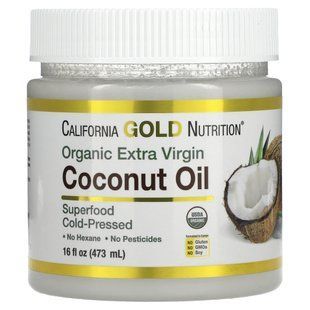 Кокосова олія California Gold Nutrition (Coconut Oil) 473 мл