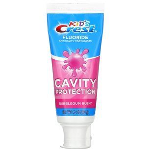 Детская фторсодержащая зубная паста от кариеса, Kids, Fluoride Anticavity Toothpaste, Bubblegum Rush, Crest, 119 г купить в Киеве и Украине