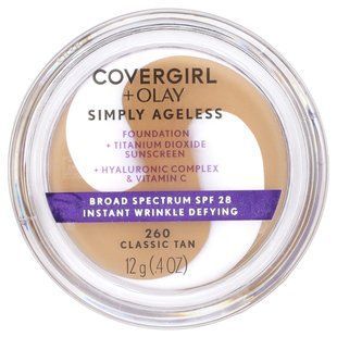 Covergirl, Olay Simply Ageless, Foundation, SPF 28, 260 Classic Tan, 0.4 oz (12 g) купить в Киеве и Украине