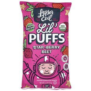 LesserEvil, Lil' Puffs, Star-Berry Beet, 2.5 oz (71 g) купить в Киеве и Украине
