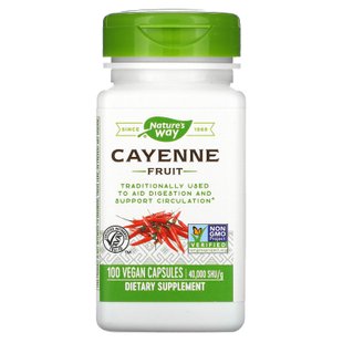 Кайенский перец Nature's Way (Cayenne Fruit) 450 мг 100 капсул купить в Киеве и Украине