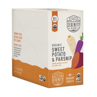Organic baby puree Serenity Kids (Organic Baby Food) 6 bags of 99 g sweet potato, parsnip, purple carrot and olive oil for children from 6 months