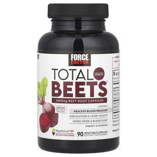 Force Factor, Total Beets&reg;, 1,800 mg, 90 Vegetable Capsules (600 mg per Capsule) купить в Киеве и Украине