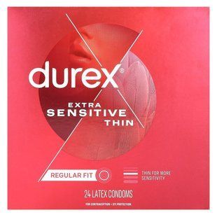 Durex, Extra Sensitive Thin, Regular Fit , 24 Latex Condoms купить в Киеве и Украине