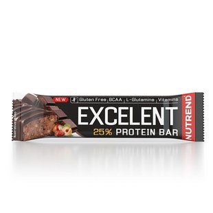 Протеиновый батончик без глютена с шоколадом и орехами Nutrend (Excelent Protein Bar) 85 г купить в Киеве и Украине