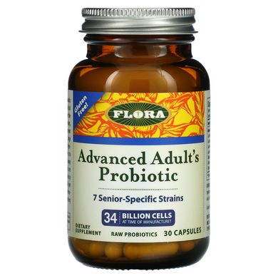 Покращений пробіотик для дорослих Flora (Advanced Adults Probiotic) 34 млрд КУО 30 капсул