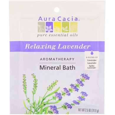 Розслаблююча піна для ванни лаванда Ароматерапевтичний Aura Cacia (Mineral Bath) 70.9 г