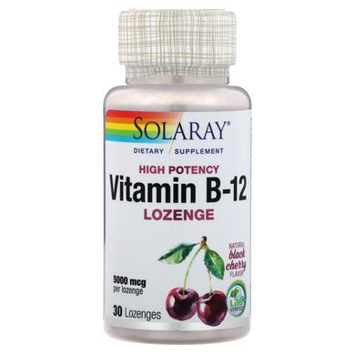 Вітамін B12 Solaray (Vitamin B12) 5000 мкг 30 таблеток