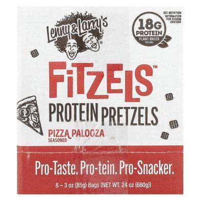 Lenny & Larry's, Fitzels&trade;, Protein Pretzels, Pizza Palooza, 8 Bags, 3 oz (85 g) Each