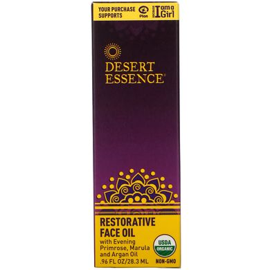 Відновлююче олія для обличчя, Desert Essence, 28,3 мл (096 fl oz)