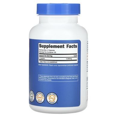 Nutricost, L-Leucine, 2,000 mg, 120 Capsules (500 mg per Capsule) купить в Киеве и Украине