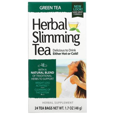 Трав'яний чай для схуднення, зелений чай, 21st Century, 24 чайних пакетиків, 1,6 унції (45 г)