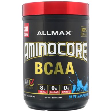 BCAA aminocore, блакитна малина, ALLMAX Nutrition, 315 г