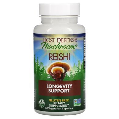 Грибний препарат на основі трутовика для підтримки здоров'я серця, Reishi Capsules, Supports General Wellness and Vitality, Fungi Perfecti, 60 капсул в рослинній оболонці