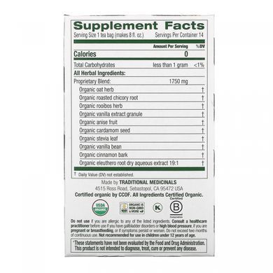 Tea with organic herbal blends, caffeine-free, warming vanilla, 14 tea bags per pack, 0.86 ounces (24.5 g)