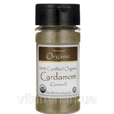 100% сертифікований органічний кардамон (мелений), 100% Certified Organic Cardamom (Ground), Swanson, 91 г