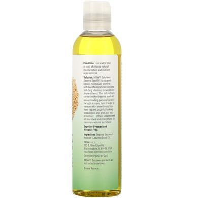 Кунжутна олія Now Foods (Sesame Seed Oil Solutions) 237 мл