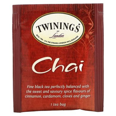 Чай зі спеціями, Twinings, 25 чайних пакетиків, 176 унцій (50 г)