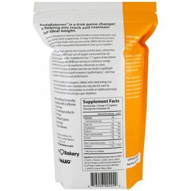 InstaKetones, Orange Explosion + Caffeine, Julian Bakery, 1.16 pounds (525 g)