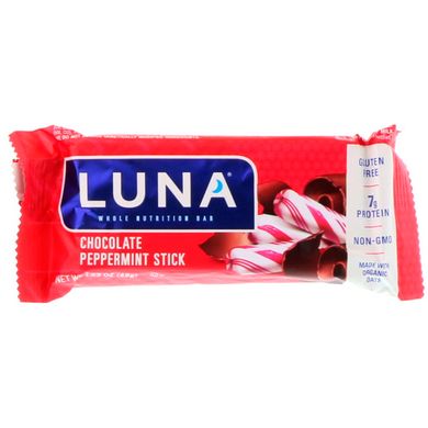 Luna, батончик з цільних продуктів для жінок, блок з перцевої м'ятою, Clif Bar, 15 батончиків, 48 г (1,69 унції)