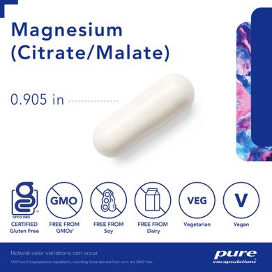 Магний Цитрат Малат Pure Encapsulations (Magnesium Citrate Malate) 180 капсул купить в Киеве и Украине