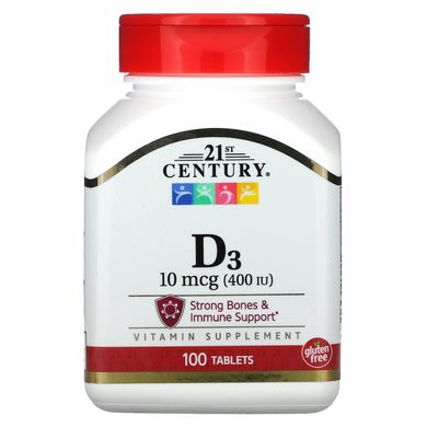 Вітамін Д3 21st Century (Vitamin D3) 400 МО 100 таблеток