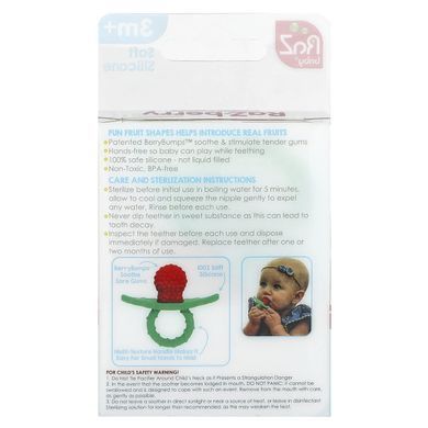 RaZbaby, RaZ-berry Teether, 3 Months+, Green/Red, 1 Count