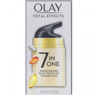 7 in 1, moisturizing agent + light foundation for makeup, fragrance-free, Total Effects, Olay, 50 ml (1.7 fl. oz)