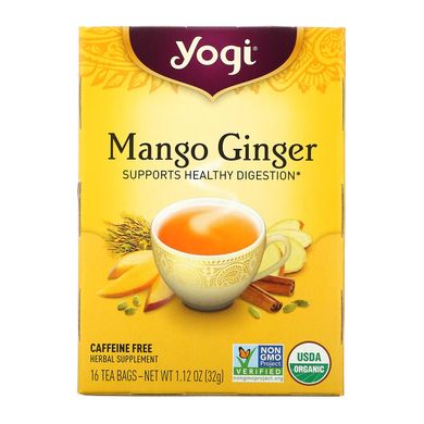Манго Імбир, без кофеїну, Yogi Tea, 16 пакетиків, 32 г (112 oz)
