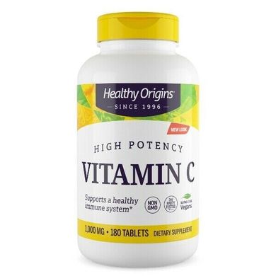 Вітамін С, Vitamin C, Healthy Origins, 1000 мг, 180 таблеток