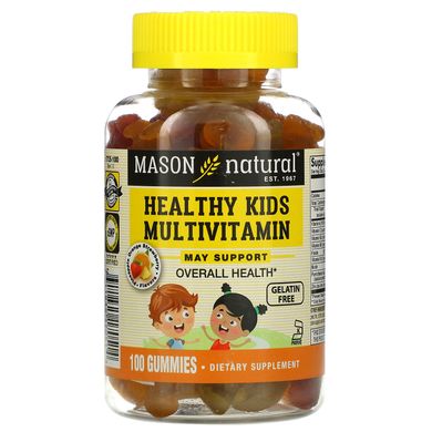 Мультивитаминная добавка для детей, Healthy Kids, Mason Natural, 100 жевательных таблеток купить в Киеве и Украине