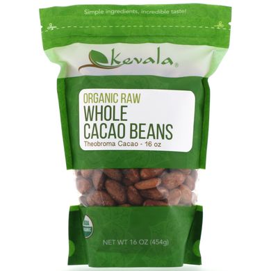 Какао-боби органік сирі Kevala (Cacao Beans) 453 г