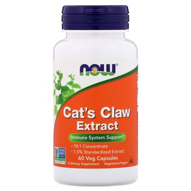 Екстракт котячого кігтя Now Foods (Cat's Claw Extract) 60 рослинних капсул