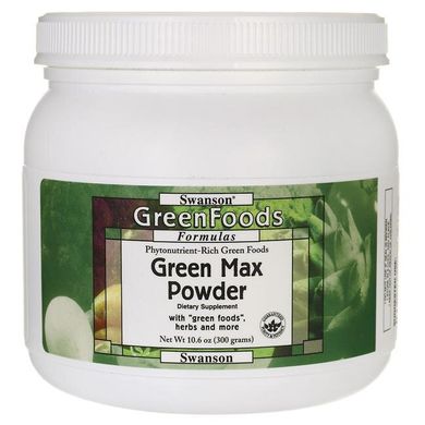 Зелений Макс Порошок, Green Max Powder, Swanson, 300 г