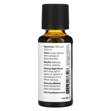 Ефірна олія кипариса Now Foods (Essential Oils Cypress Oil Balancing Aromatherapy Scent) 30 мл
