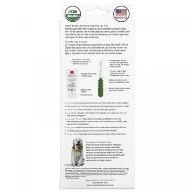 RADIUS, Organic Dental Solutions, soft bristles, for dogs from 8 years old, 1 toothbrush + 0.8 oz of dental gel.
