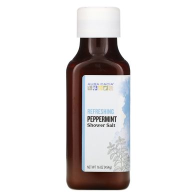 Сіль для душа, освіжаюча м'ята, Shower Salt, Refreshing Peppermint, Aura Cacia, 454 г