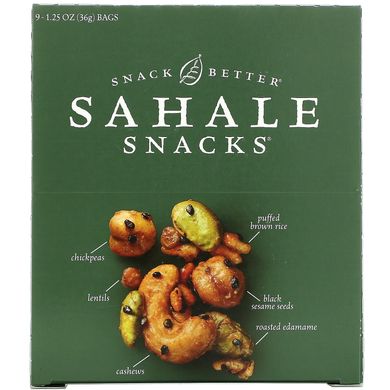 Sahale Snacks, Snack Mix, азіатський кунжут, квасоля Едам + горіх, 9 пакетів, 1,25 унції (36 г) кожен