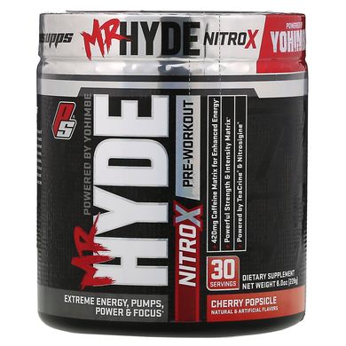 Добавка перед тренуванням зі смаком вишневого морозива, Mr Hyde, Nitro X, ProSupps, 228 г