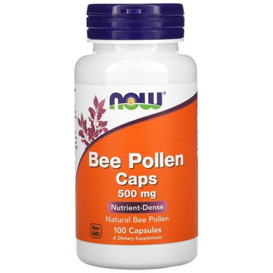 Пчелиная пыльца Now Foods (Bee Pollen) 500 мг 100 капсул купить в Киеве и Украине