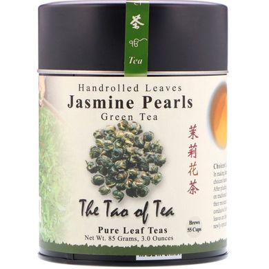 Загорнуті вручну листя зеленого чаю, жасминові перли, The Tao of Tea, 3 унції (85 г)