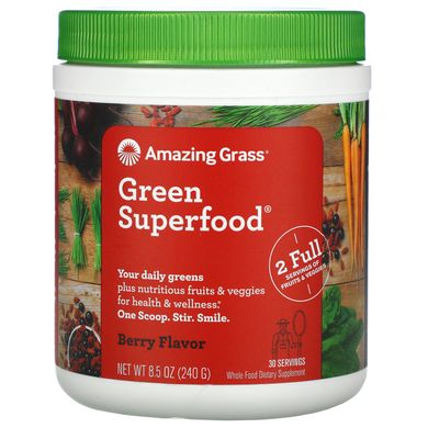 Суперфуд зі смаком ягід Amazing Grass (Green Superfood) 240 м