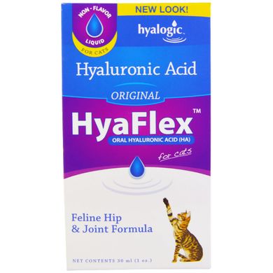 HyaFlex для кішок, гіалуронова кислота для орального застосування, оригінальна, Hyalogic LLC, 1 унція (30 мл)