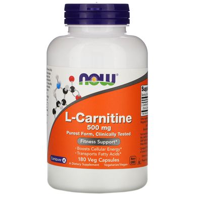 Карнітин Now Foods (L-Carnitine) 500 мг 180 капсул