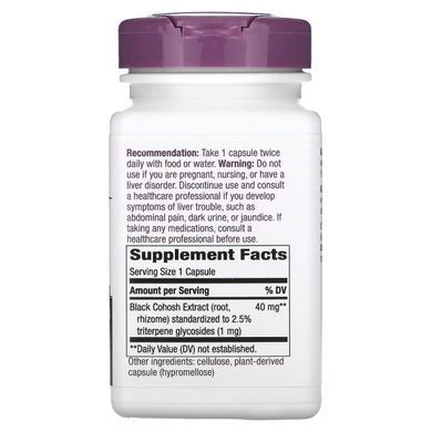 Standardized black cohosh 40 mg 120 capsules