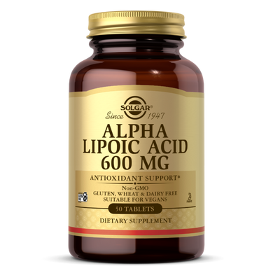 Альфа-липоевая кислота Solgar (Alpha-Lipoic Acid) 600 мг 50 таблеток купить в Киеве и Украине