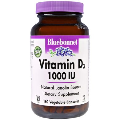 Вітамін D3 Bluebonnet Nutrition (Vitamin D3) 1000 МО 180 капсул